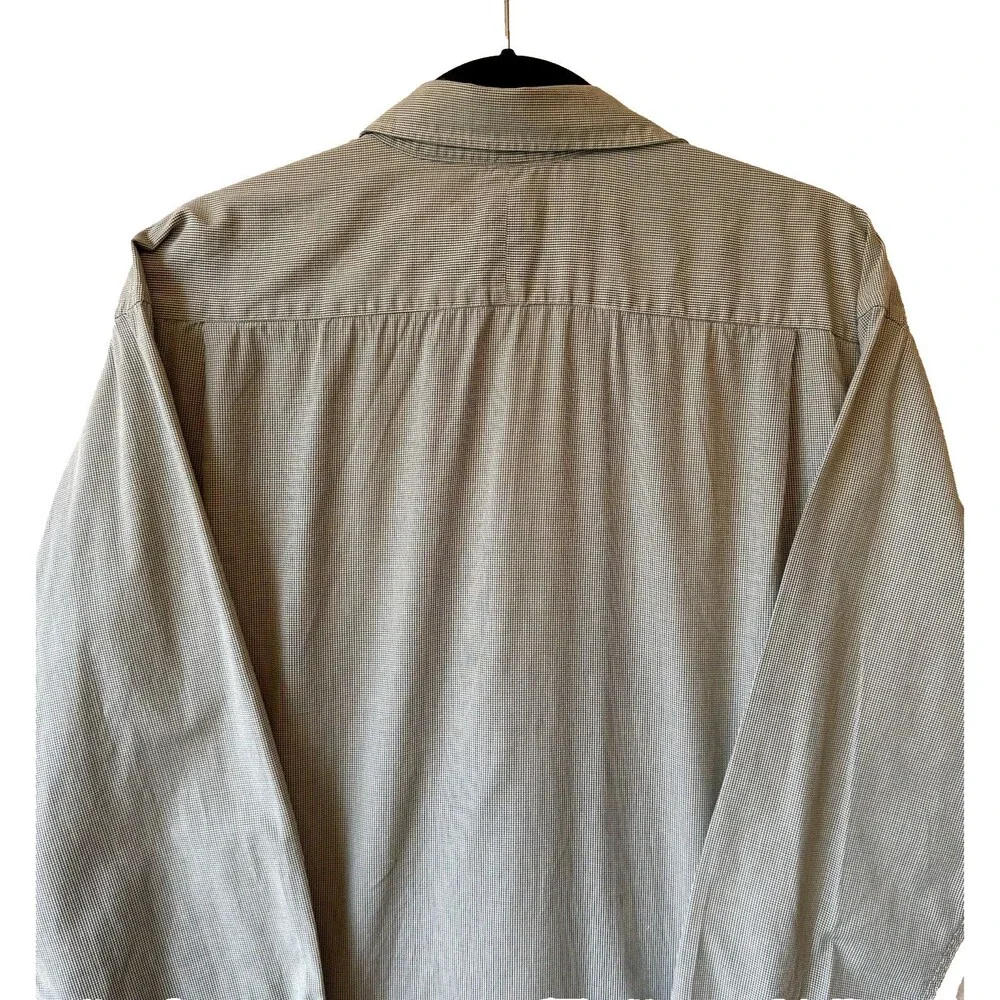 Banana Republic Shirt Mens Medium Gray‎ Button Front Regular Fit 100% Cotton
